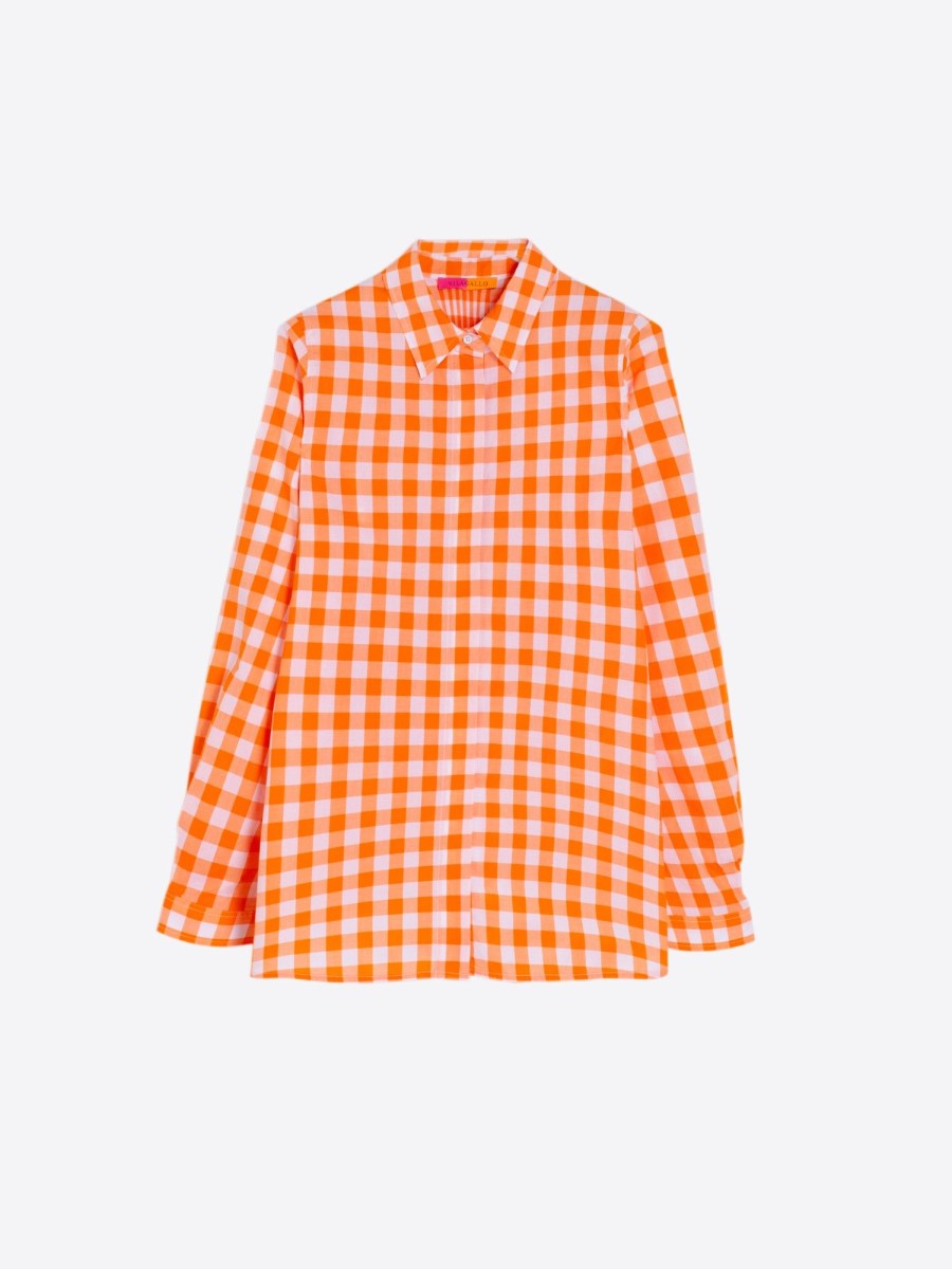 Vilagallo Shirt Ginger Orange Vichy Shirts