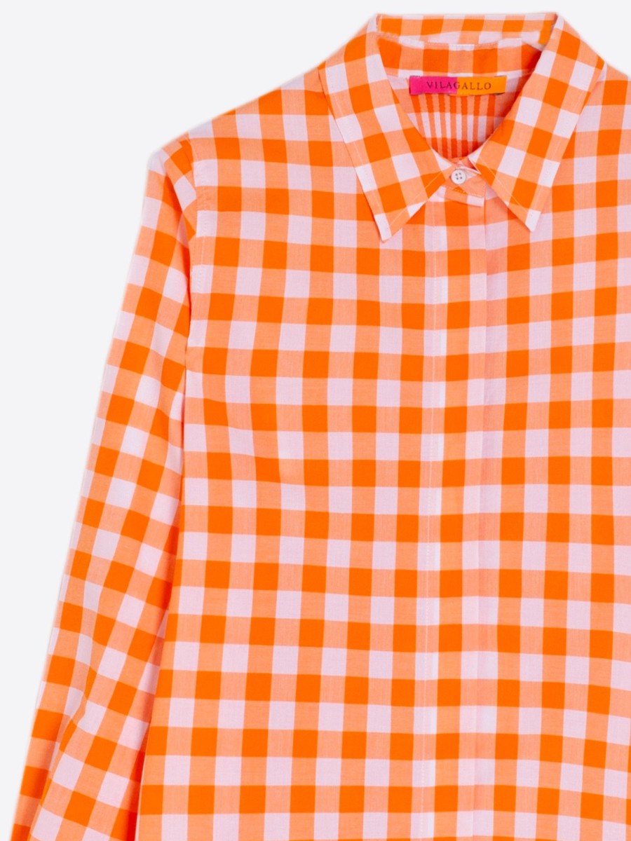 Vilagallo Shirt Ginger Orange Vichy Shirts