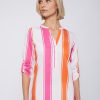 Vilagallo Shirt Francina Pink Orange Maxi Stripes Shirts