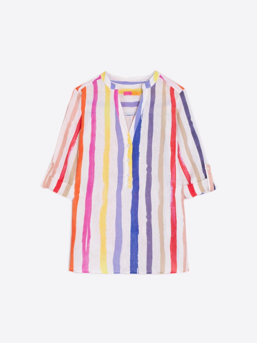 Vilagallo Shirt Francina Watercolour Stripe Shirts