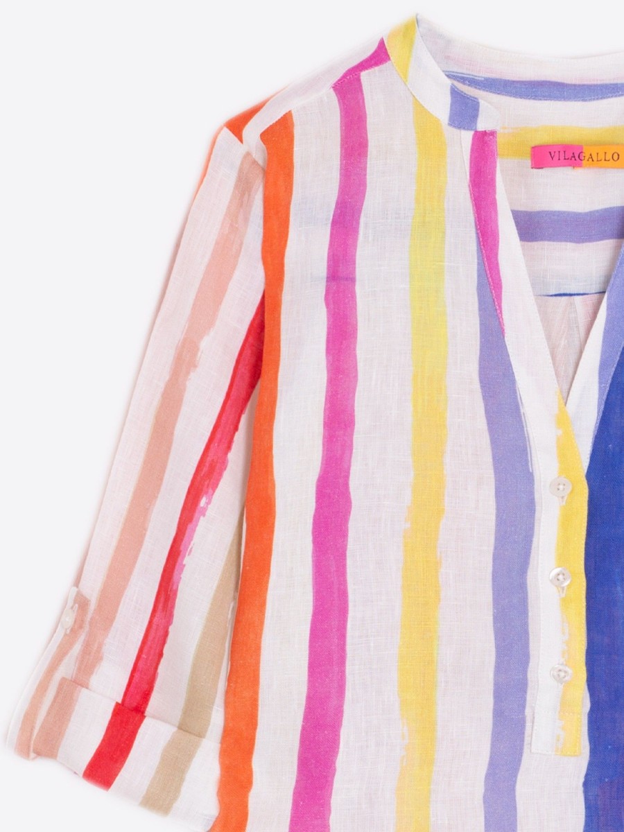 Vilagallo Shirt Francina Watercolour Stripe Shirts