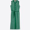 Vilagallo Dress Livia Ecru Green Stripes Dresses