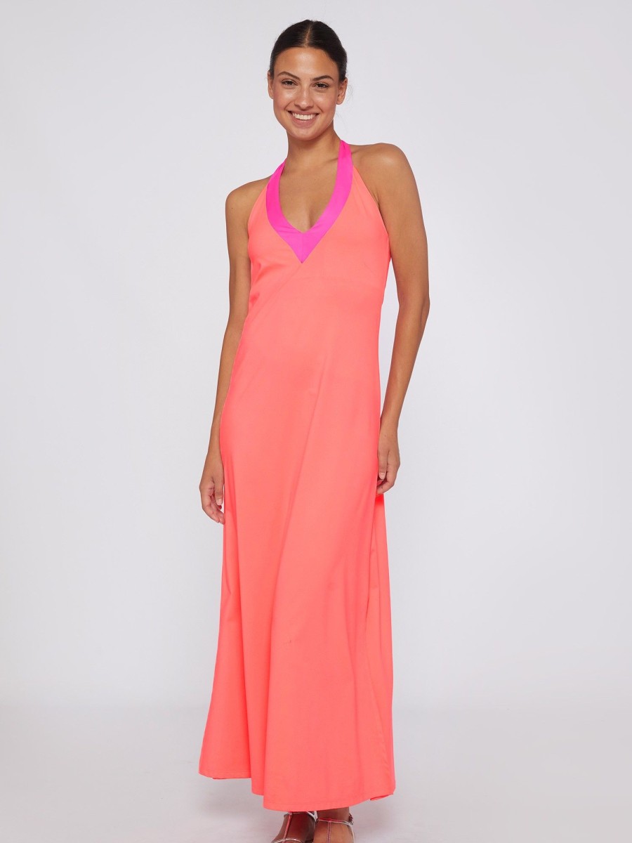 Vilagallo Dress Daniela Orange Fluor Knit Dresses