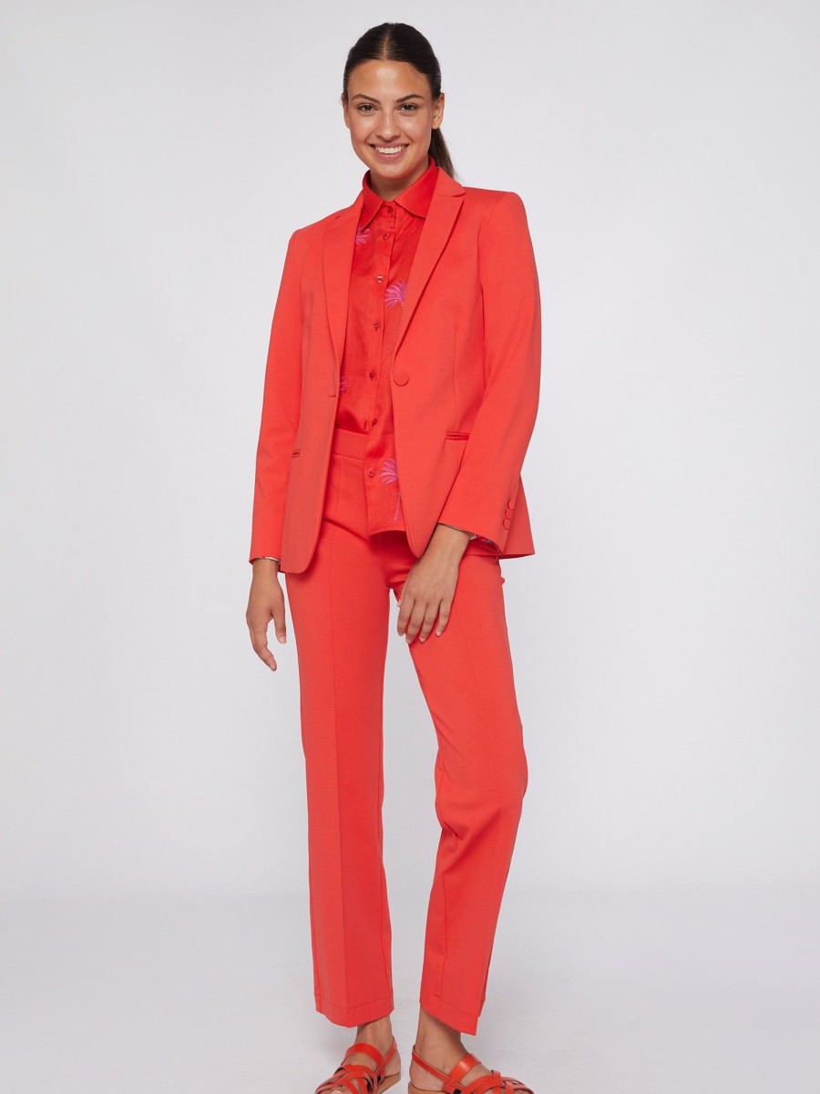 Vilagallo Trouser Carla Coral Knit Perfect Fit Trousers