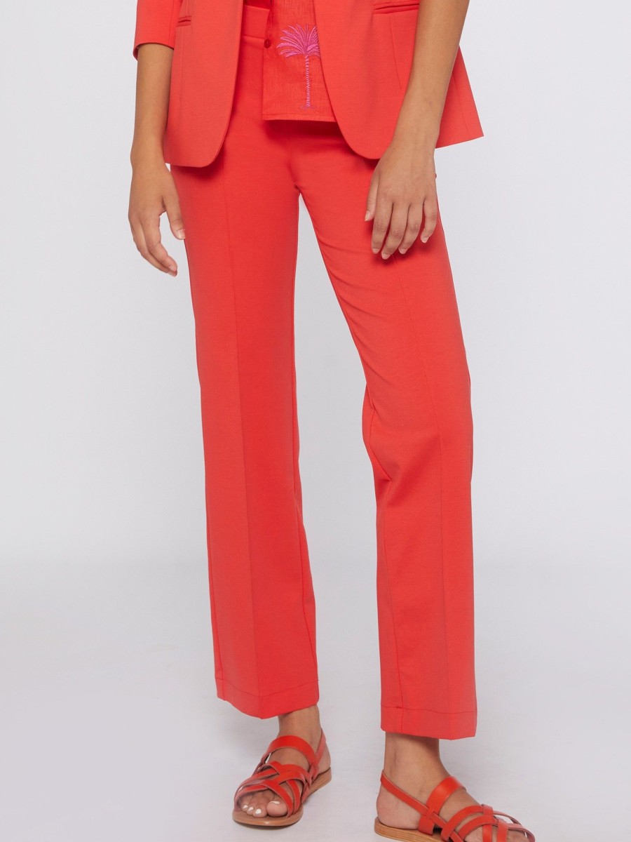 Vilagallo Trouser Carla Coral Knit Perfect Fit Trousers