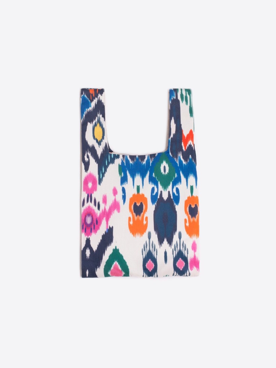 Vilagallo Handbag Tshirt Multicolour Ikat Cotton Print Bags