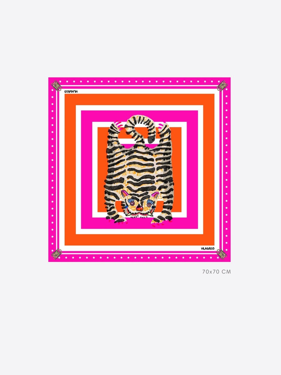 Vilagallo Scarf Silk Medium Tiger Scarves