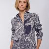 Vilagallo Shirt Isabella Navy Paisley Linen Shirts