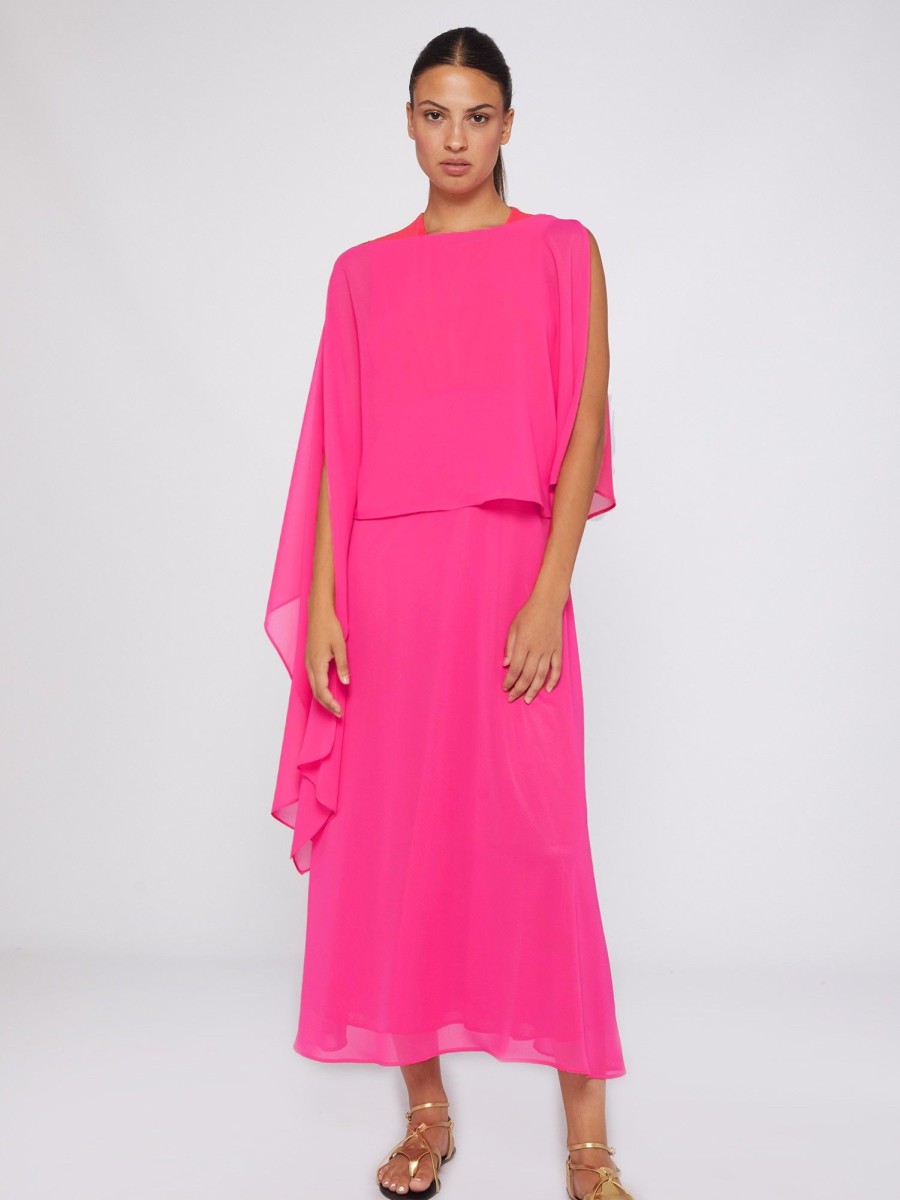 Vilagallo Cape Mirelle Pink Chiffon Capes