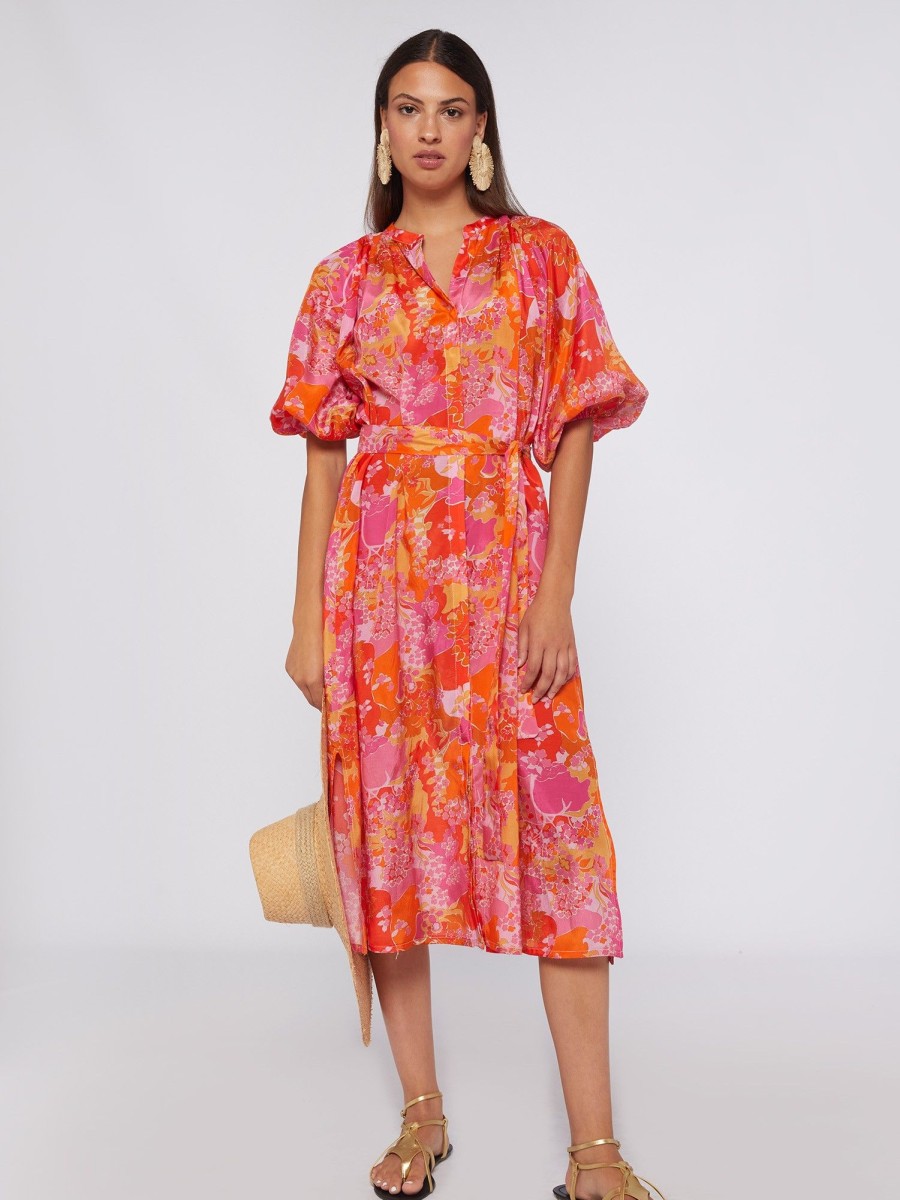 Vilagallo Dress Claudette Pink Blossom Dresses