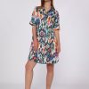 Vilagallo Dress Hester Multicolour Ikat Cotton Print Dresses