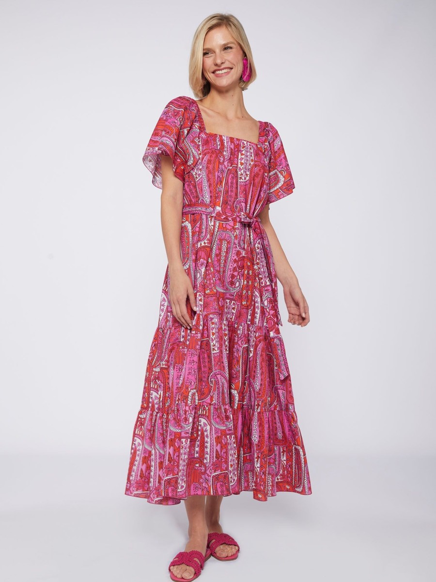 Vilagallo Dress Palmira Pink Paisley Dresses