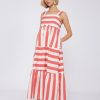 Vilagallo Dress Elisa Coral Stripe Dresses