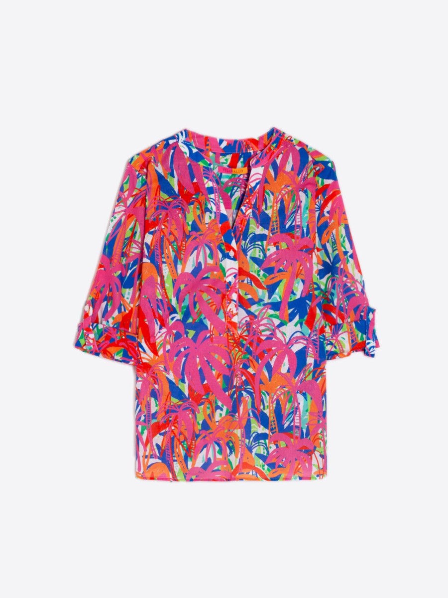 Vilagallo Shirt Francina Palm Tree Print Shirts