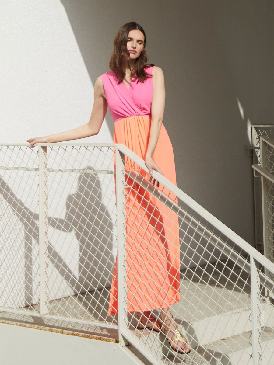 Vilagallo Dress Lucia Orange Fluor Georgette Dresses