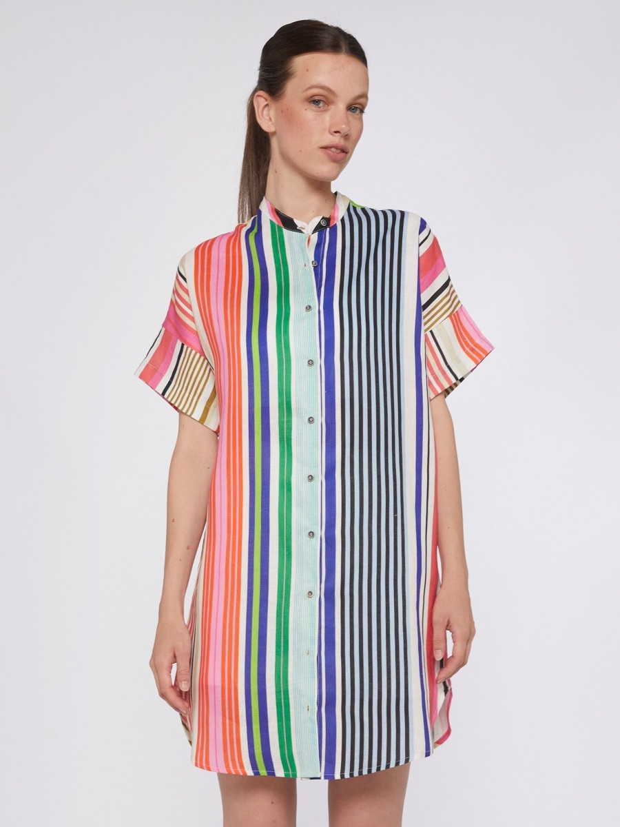 Vilagallo Dress Harper Stripe Pure Linen Dresses