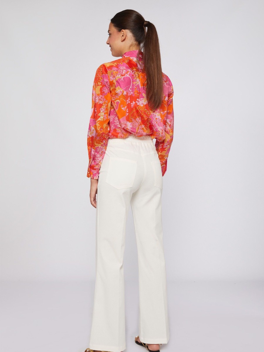 Vilagallo Trouser Teodora White Knit Perfect Fit Trousers