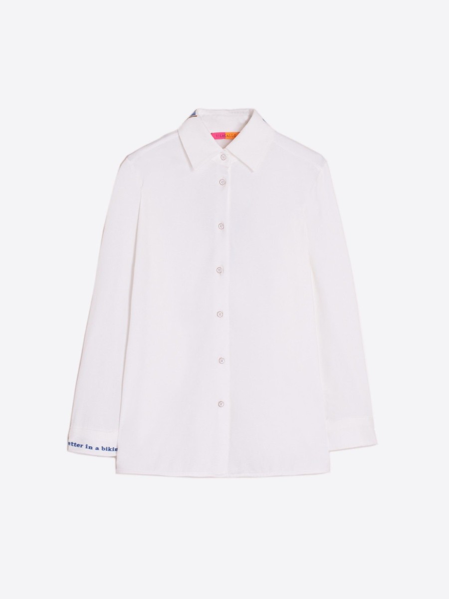 Vilagallo Shirt Petra Emb White Tshirt Shirts