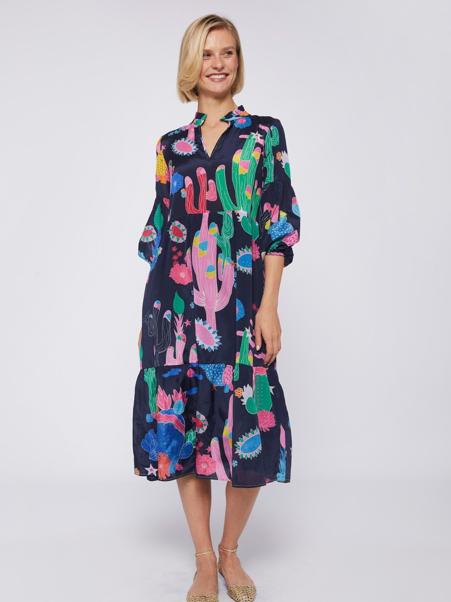 Vilagallo Dress Catalina Cactus Navy Print Dresses