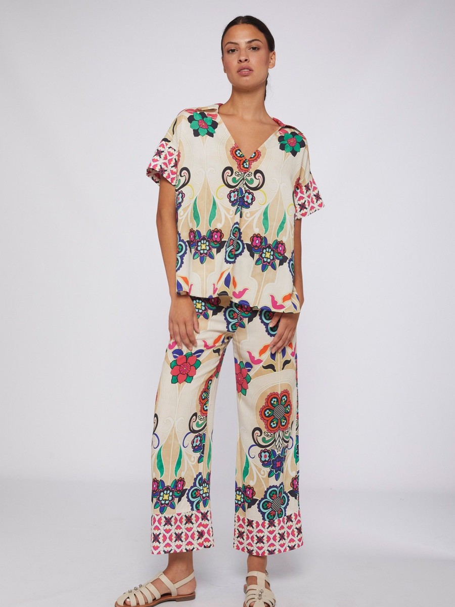 Vilagallo Trouser Sandra Floral Noveau Trousers