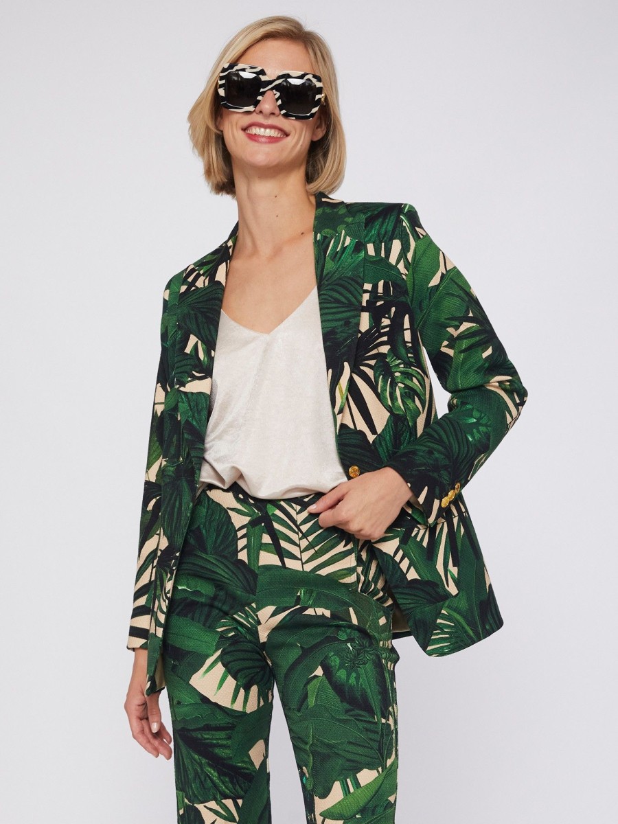 Vilagallo Jacket Lidia Maxi Tropical Print Jackets