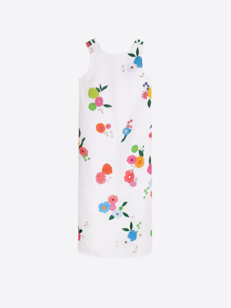 Vilagallo Dress Liana Flowers Pure Linen Dresses