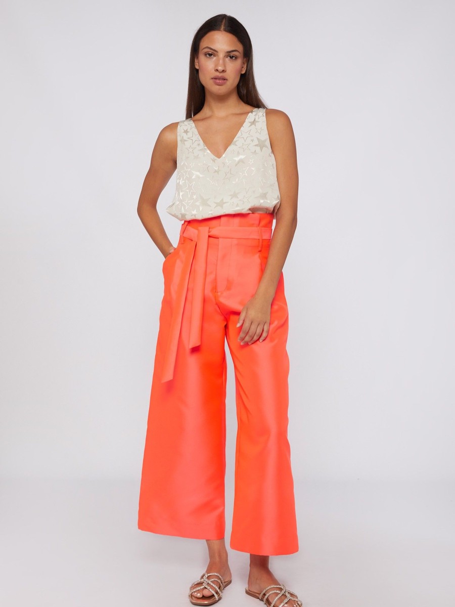 Vilagallo Trouser Brisa Mikado Rosa Fluor Trousers