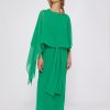 Vilagallo Cape Mirelle Green Chiffon Capes