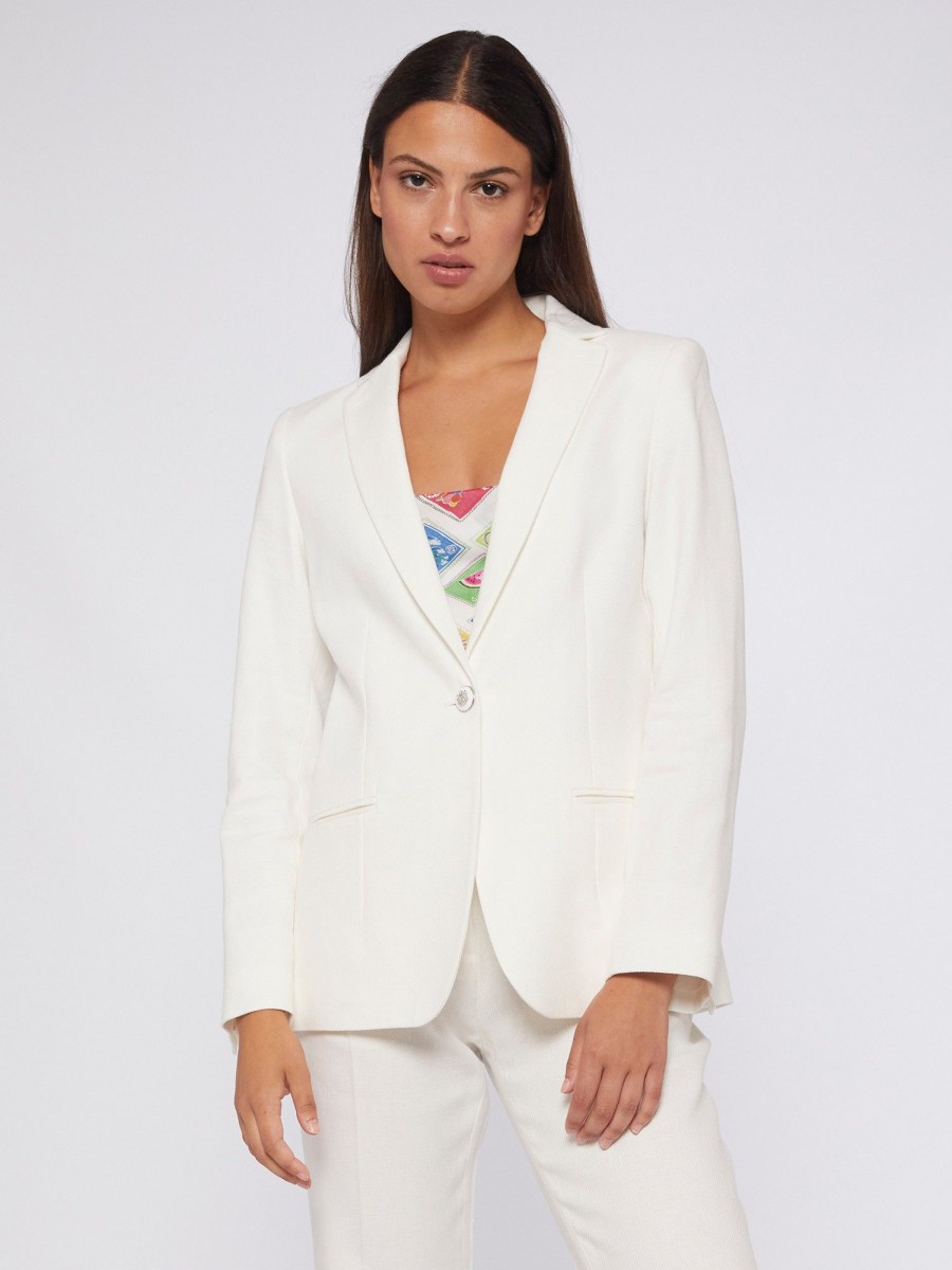 Vilagallo Jacket Hannah White Linen Cotton Jackets