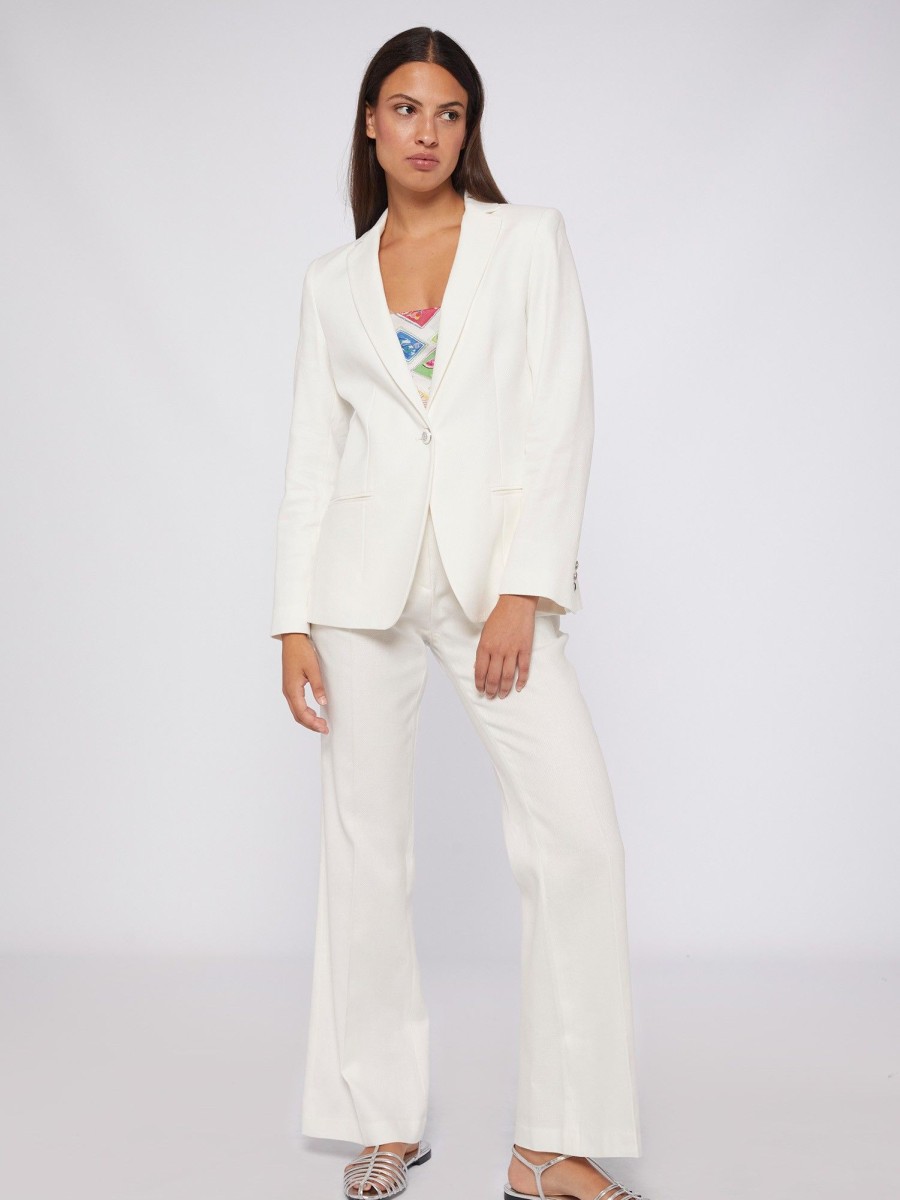 Vilagallo Jacket Hannah White Linen Cotton Jackets