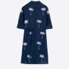 Vilagallo Dress Hester Emb Navy Linen Dresses