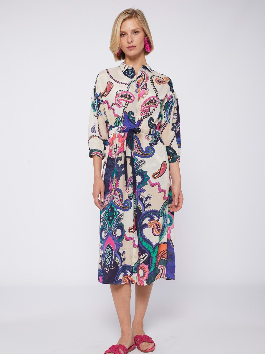 Vilagallo Dress Lipa Maxi Paisley Print Dresses