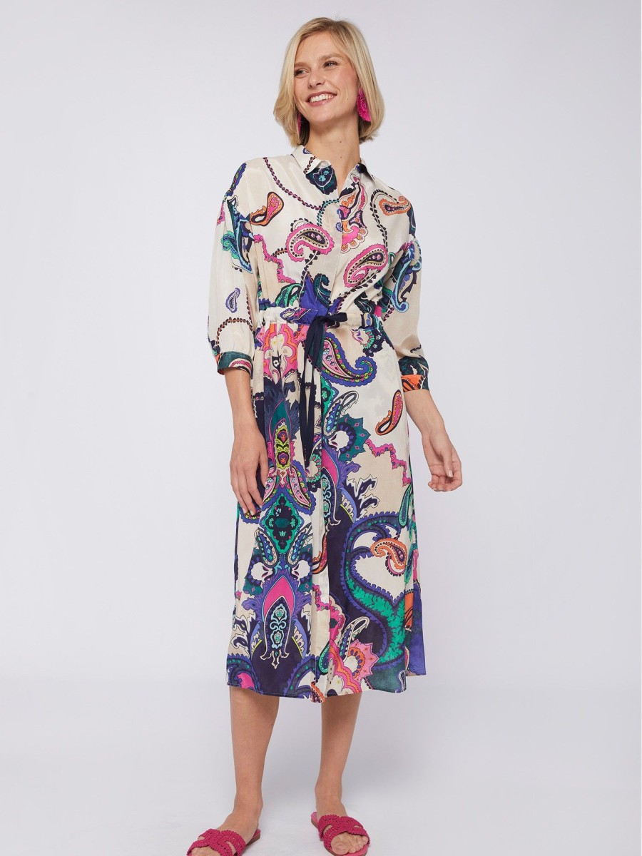 Vilagallo Dress Lipa Maxi Paisley Print Dresses