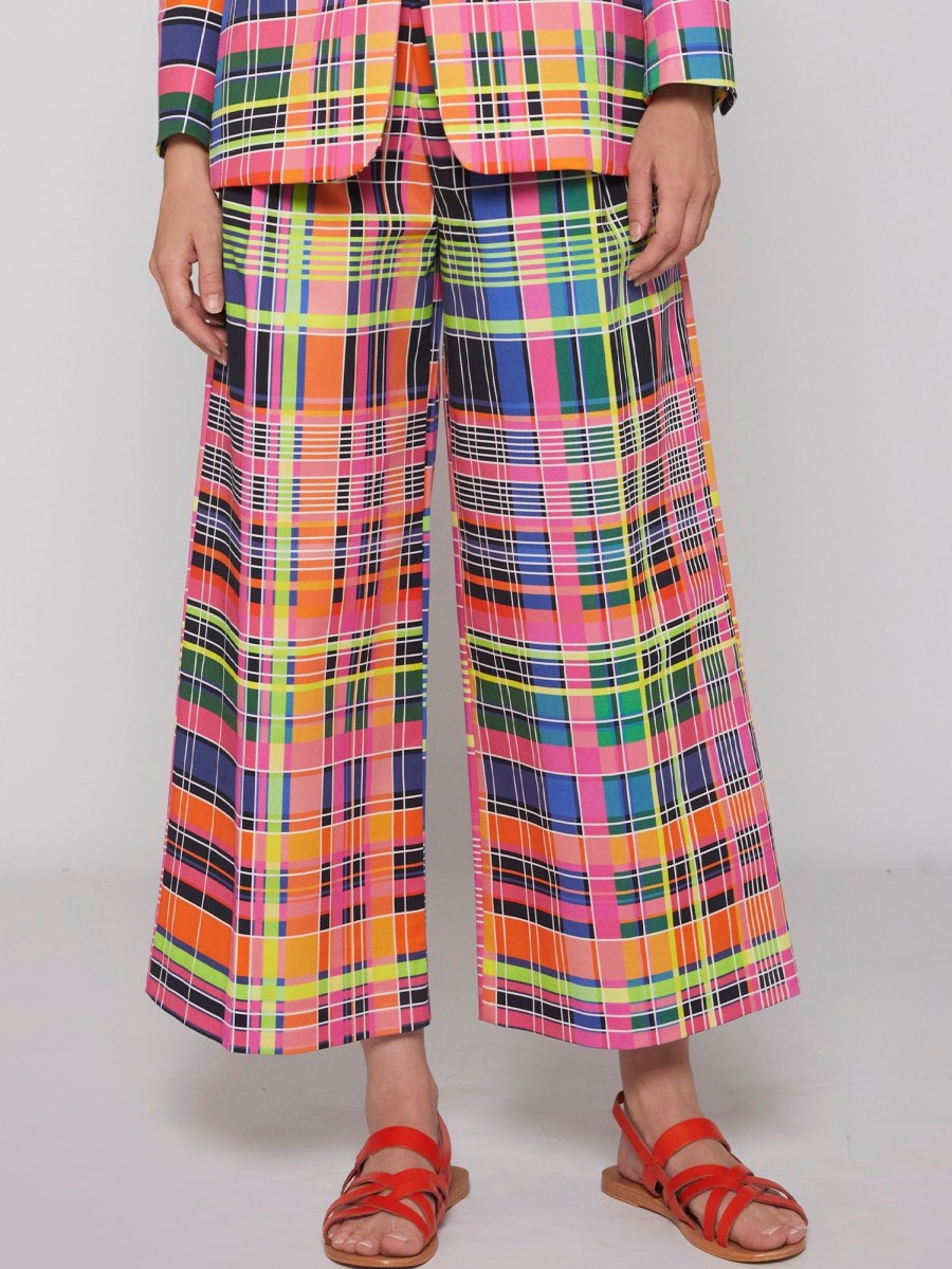 Vilagallo Trouser Brisa Multicolour Check Gabardi Trousers