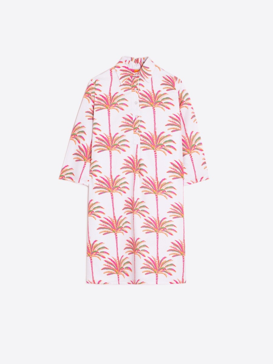 Vilagallo Dress Tyanna Pink Palm Tree Print Dresses