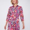 Vilagallo Dress Dover Pink Navy Geometric Dresses