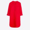 Vilagallo Dress Dani Emb Coral Linen Dresses