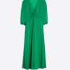 Vilagallo Dress Carolina Green Knit Satin Dresses